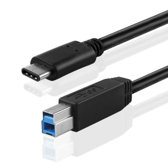 Câble USB-A Vers USB-B 3.0 1.8m Dell - Occasion Bon état - Fonctionnel Pour Imprimante, Disque Dur, Etc.