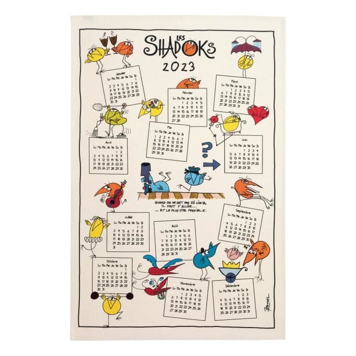 Calendrier Shadok 2023 Torchon Shadoks Calendrier 2023 Winkler 48 X 72 Ecru - Cdiscount Maison