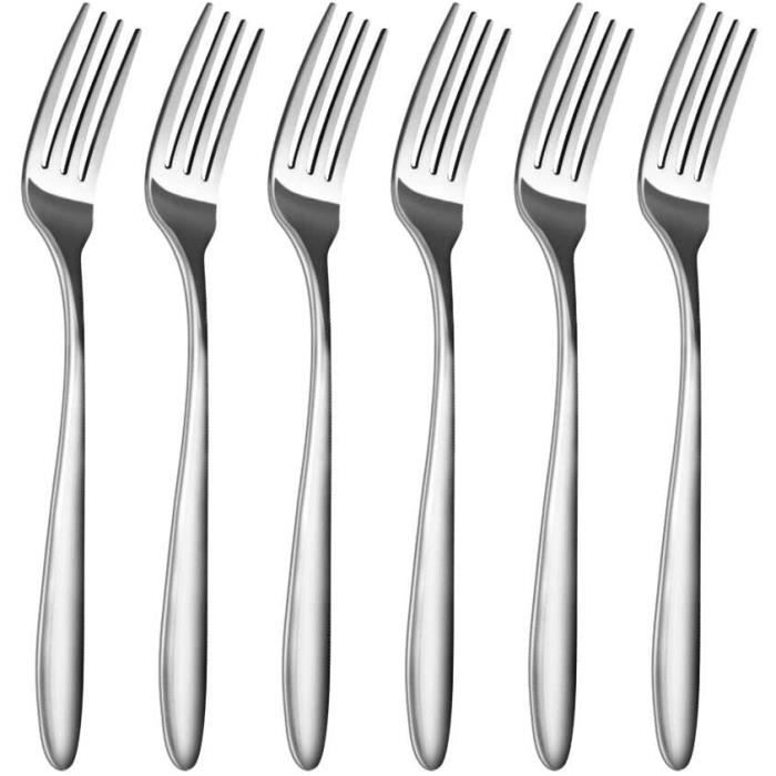 Ensemble de 12 fourchettes de table en acier inoxydable argent