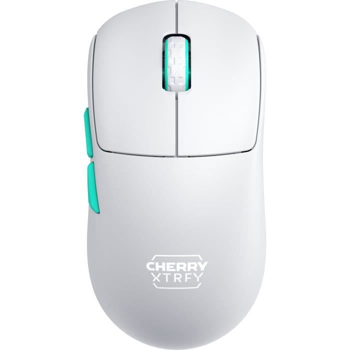 Souris gamer sans fil symétrique ultra-légère 24 GHz – CHERRY XTRFY M68 WIRELESS – Blanc