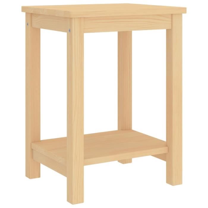 lessaisons table de chevet bois clair 35x30x47 cm bois de pin massif 117221