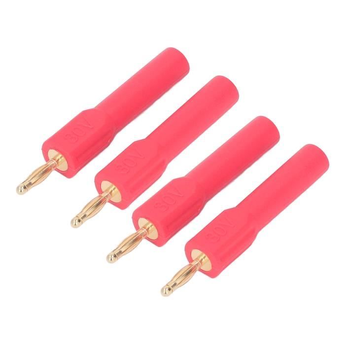 Connecteur Banane - EJ.LIFE - Adaptateur 2mm Mâle à 4mm Femelle - Jaune