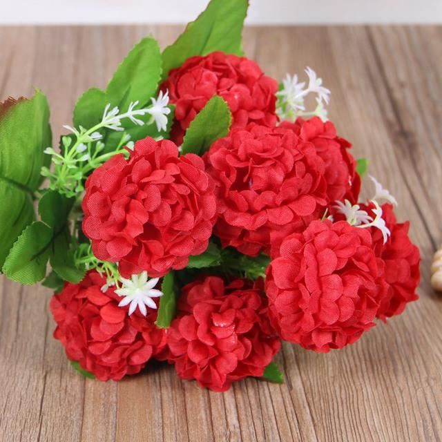 Fleurs Artificielles Hortensia Lushidi - Lot De 10 Têtes Avec Tiges, Soie Rose, Diamètre 16cm