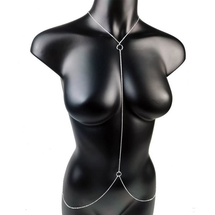 Amorar Chaîne Du Corps Bijoux Femme - Longue Chaîne Poitrine Ventre Sexy Pour Bikini Plage Fête Club - Accessoire Élégant
