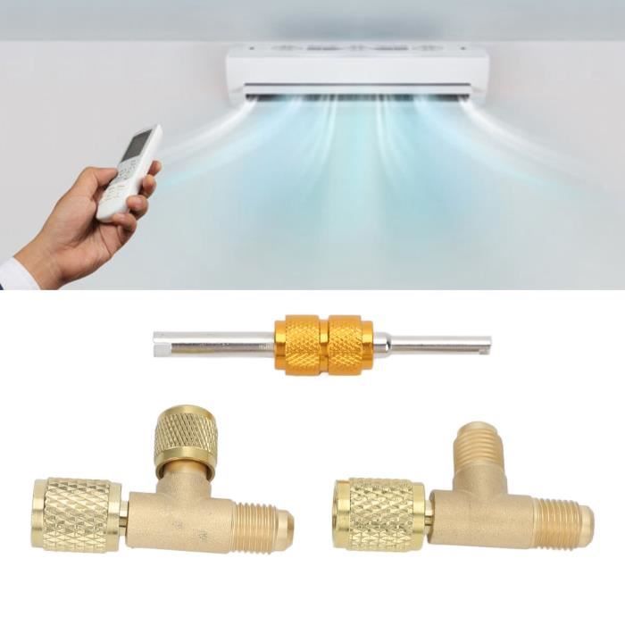 Adaptateur En T Évasé Mâle 1/4 SAE - Raccord Collecteur Manomètre Vide - Laiton Massif Robuste Pour Climatisation & Réfrigération