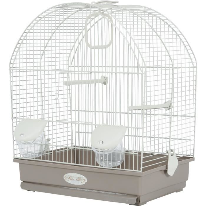 zolux cage salomée pour oiseaux - l 40 x p 31 x h 48 cm - gris taupe