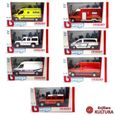 Jouet miniature - BURAGO - Camion Sapeurs Pompier/Police 1/43 - Rouge - Extérieur - Enfant-1