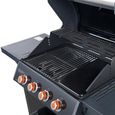 Barbecue gaz BRASERO Spring II - 4 Feux - Surface de cuisson mixte - 1/2 plaque Fonte  - 1/2 grille Fonte - 12,6 kW - Noir-1