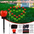 JINZDASU 4Pcs Lampe Solaire Jardin-Coeur Rouge-Imperméable-Red Love Heart Lumiere Solaire Exterieur,Saint Valentin,Christmas-1