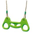 Trapèze anneaux - TRIGANO - Réglable - Plastique soufflé Colori Vert - Pour portique 1,90 à 2,50m-1