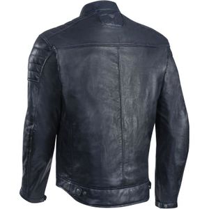 MDM Cutte de moto en cuir v/éritable Noir//blanc