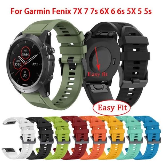Couleur Gris taille 26mm Fenix 5X 6X 7X Bracelet de montre Garmin