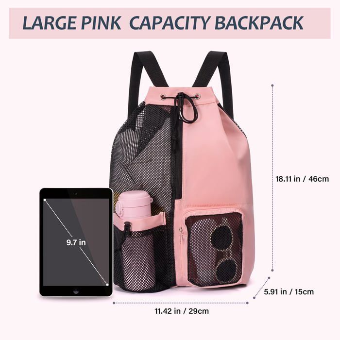 Cretosou Sac De Sport Piscine étanche – Sac à Dos à Cordon, Séparation Humide/sec, Maille Respirante, Pour Natation Et Plage