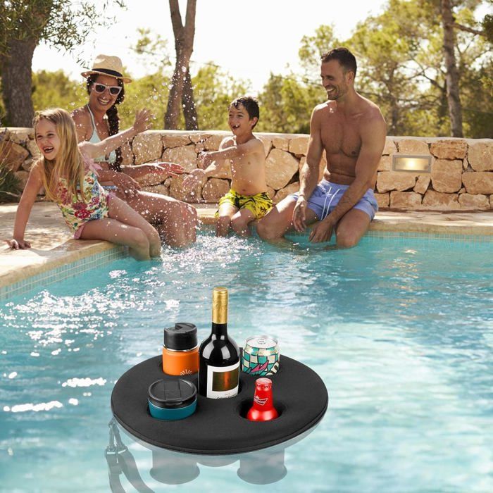 Porte-gobelets Flottant Avec 5 Trous – Table De Rafraîchissements Pour Piscine, Plage, Spa