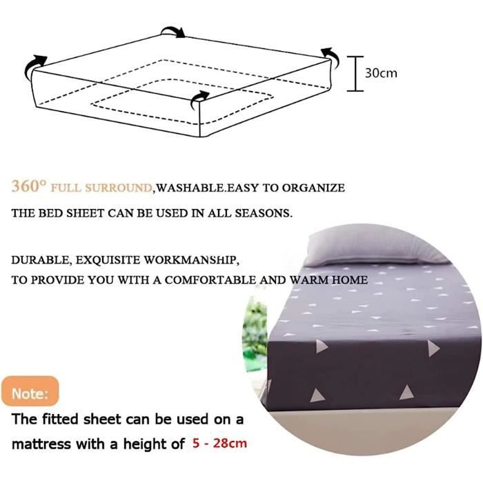 Drap-housse Imprimé Dessin Animé Animaux - Coton Doux, Poche Profonde, Infroissable - 200x... Cm