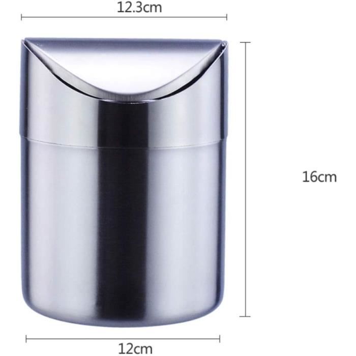 Mini Poubelle De Comptoir Avec Couvercle - 14,3x17 Cm - En PP Robuste - Pour Bureau, Cuisine, Chambre