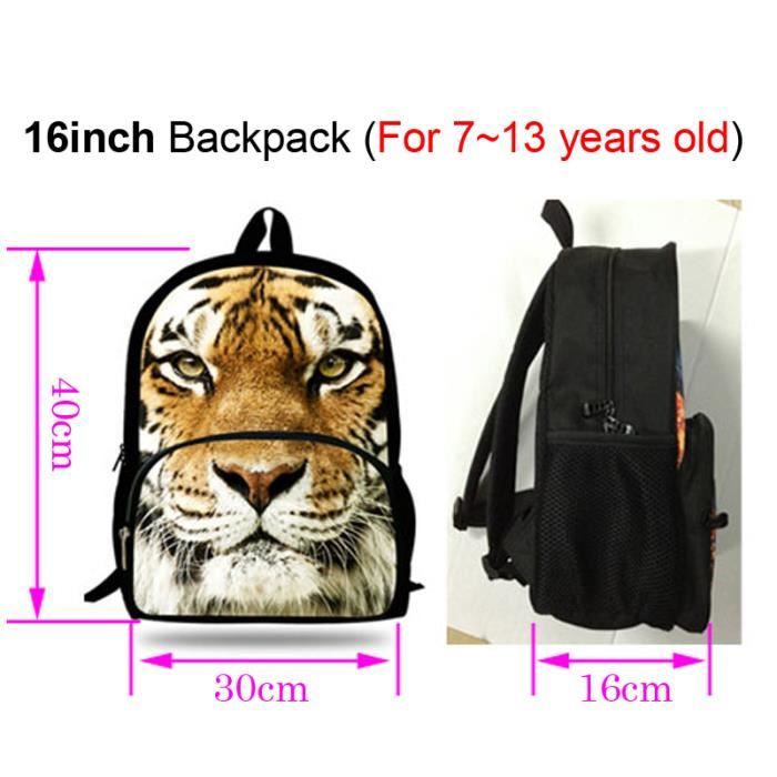 Sac a dos impression cheval Marque Modele 16 pouces Adolescentes Garcons