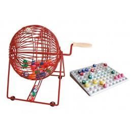 Boulier De Loto Geant, Sphere 31 Cm XXL - Cage Metal, Plateau Controle 90 Boules 38 Mm Animation Pro Set Jeu Bingo Et Carte Cartaloto