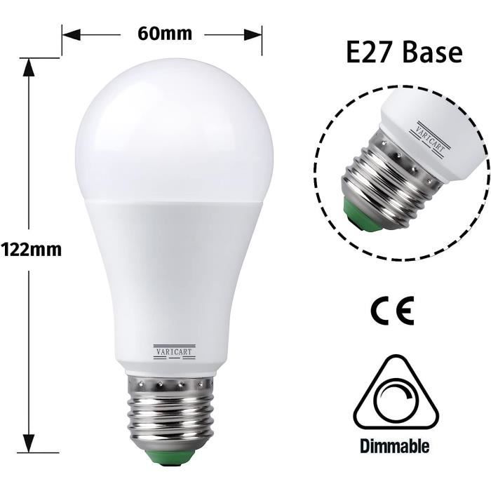 Ampoules LED Couleur, 10W E27 LED Couleur Changement Dimmable RGBW