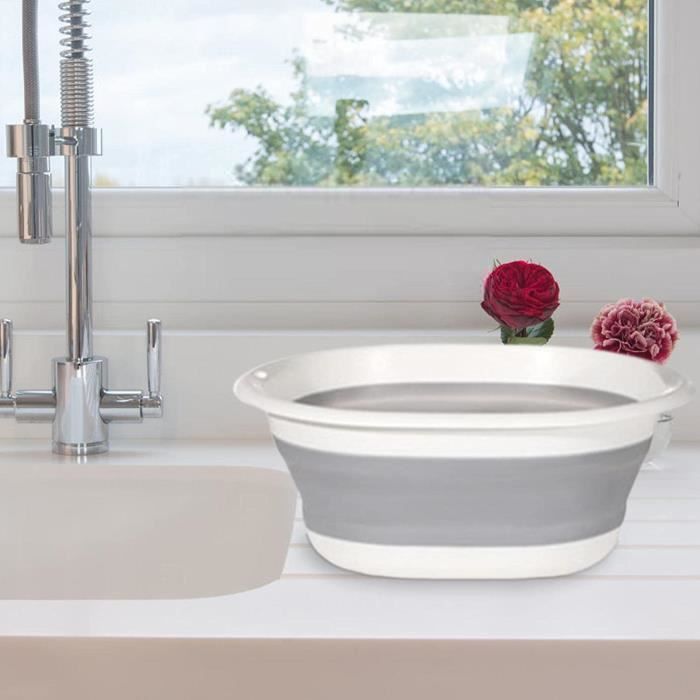 Bassin de pêche pliable N5862 - Évier carré avec poignées pour
