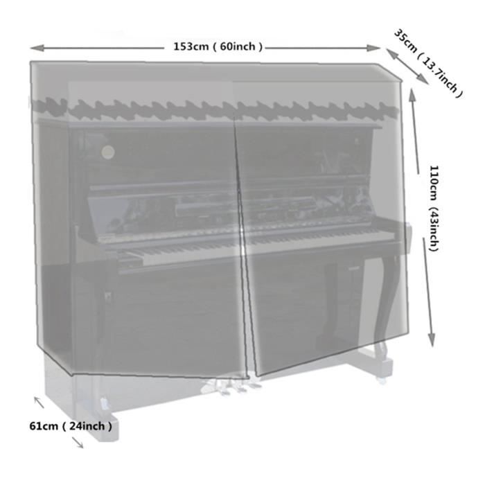 Housse De Protection Piano Droit – Tissu Oxford 420D Imperméable Anti-poussière, 153 X 60 X 110 Cm – Couverture Complète Pour Piano Vertical