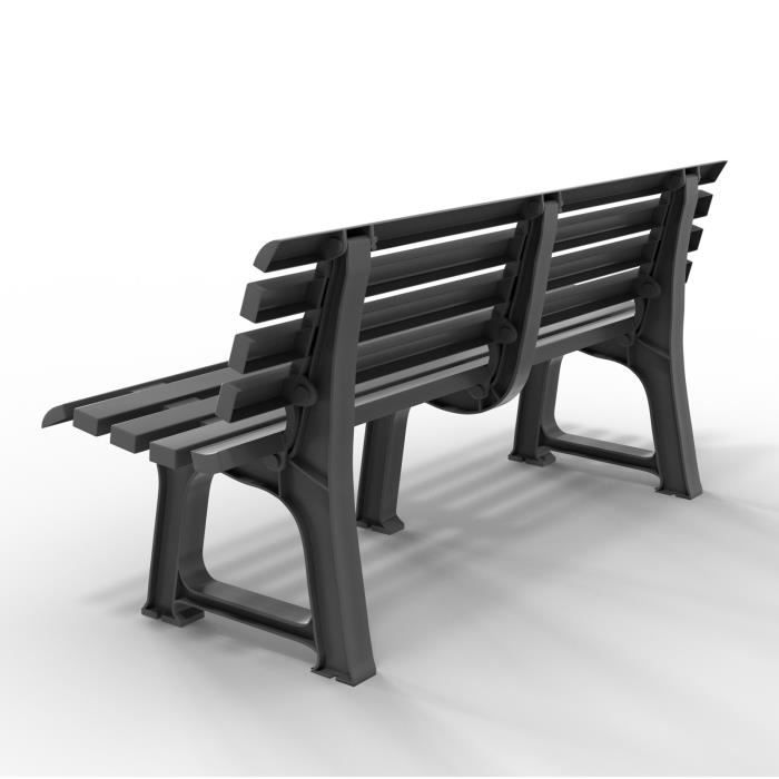 Deuba Banc De Jardin 3 Places PVC Gris 145x49x74 Cm - Confort Et Résistance Extérieur