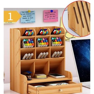 L'Re Co. Organisateur de bureau multifonctionnel, porte-stylo et rangement en bois, support télécommande, boîte en bambou pour crayons et notes, blanc L'Re Co. Organisateur de bureau multifonctionnel, porte-stylo et rangement en bois, support télécommande, boîte en bambou pour crayons et notes, blanc