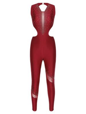 YEAHDOR Justaucorps Femme Sans Manches Strass – Combinaison Danse Gymnastique Ballet Patinage Artistique S-XXL