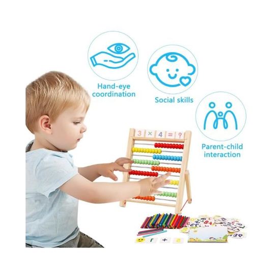 Boulier Enfant,Cadre de Comptage,Bouliers Calcul Jouet,Jouet de comptage de Perles de boulier Boulier Enfant,Cadre de Comptage,Bouliers Calcul Jouet,Jouet de comptage de Perles de boulier