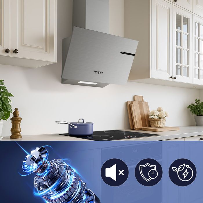 CIARRA Hotte Aspirante 60cm 580m3/h A+ 3 Vitesses Recyclage ou ...