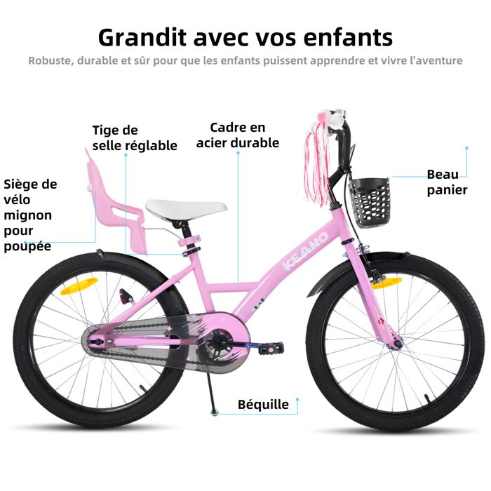 JOYSTAR Little Daisy Vélo de 14'' pour enfants à bas âge, motif de princesse, serpents, avec roues stabilisatrices, panier, pour enfant de 3, 4, 5 ans, bleu