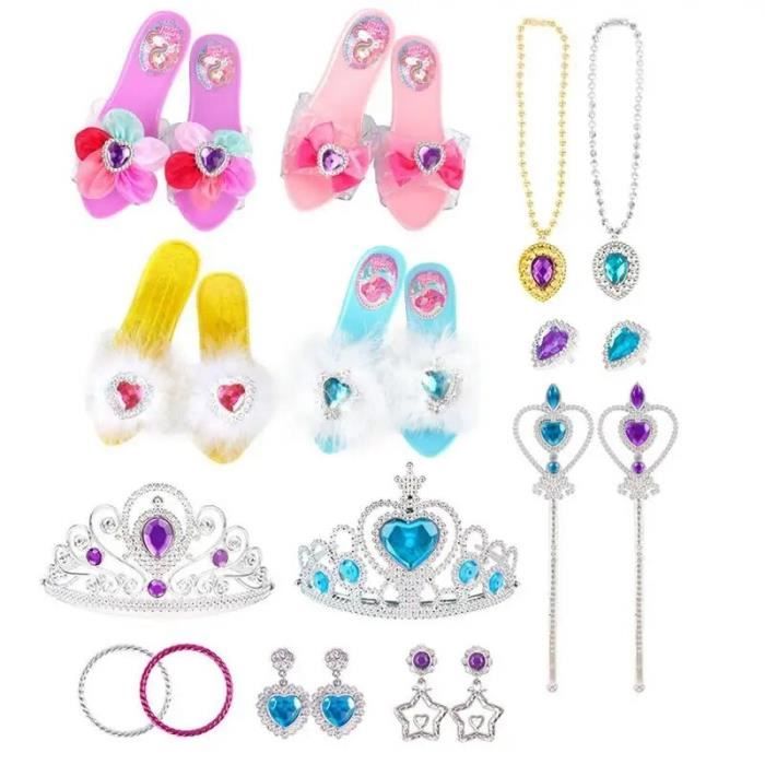 Generic Ensemble d'accessoires de princesse pour filles bijoux de jeu de  simulation et chaussures à prix pas cher