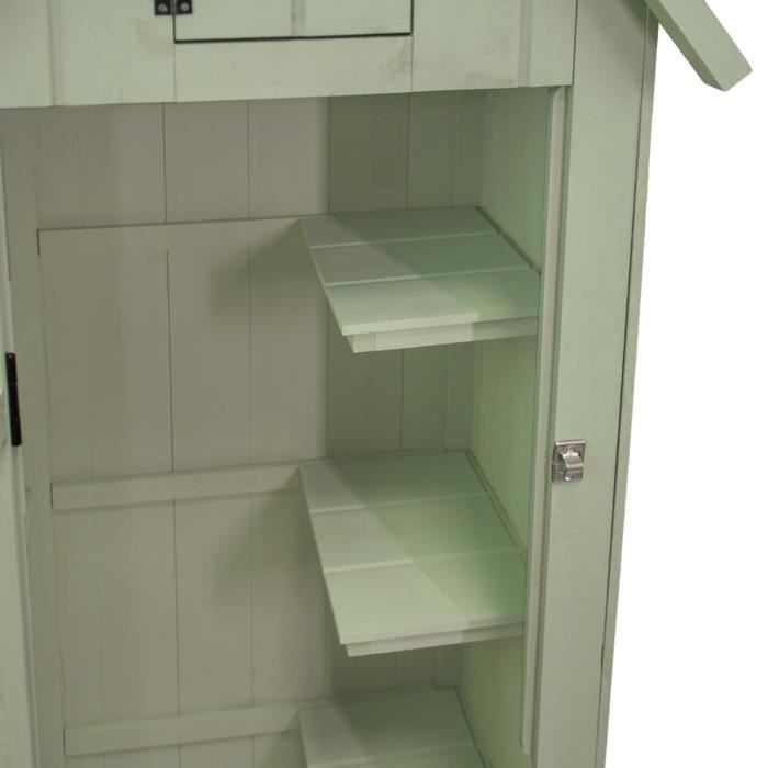 Abri de Jardin en Bois Vert 66 x 46 x 178 cm Cabane Cabanon Toit en Asphalte Cdiscount Jardin