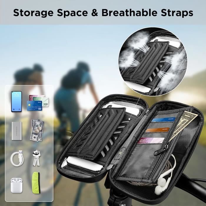 Sacoche de guidon de vélo avec support de téléphone 3 litres Sacoche noire PROX