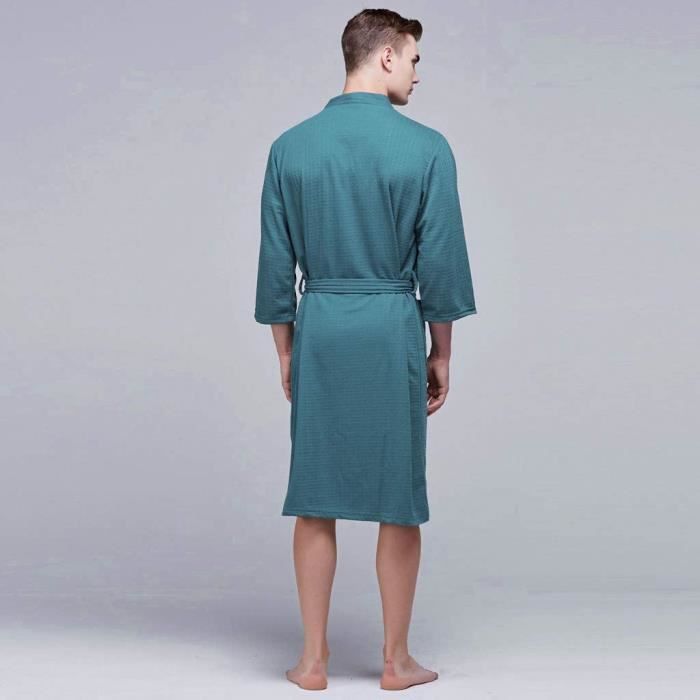 Peignoir Homme Nid d abeille Doux Microfibre Mi Longue Robe De Chambre Hommes Legere Courtelle Chemises De Nuit 250 Cdiscount Maison
