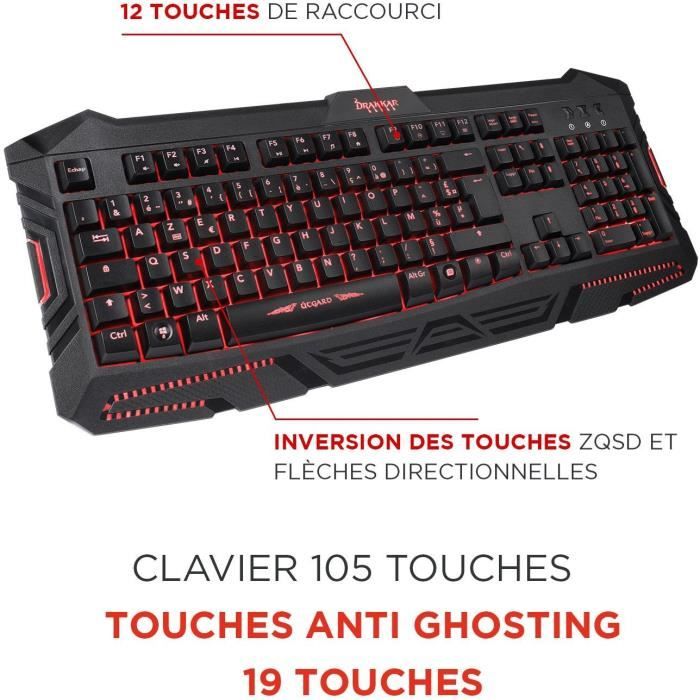Konix Mouse Gaming Drakkar Hœnir - Cablato, 8 Pulsanti, 3200 DPI, Retroilluminazione 4 Colori