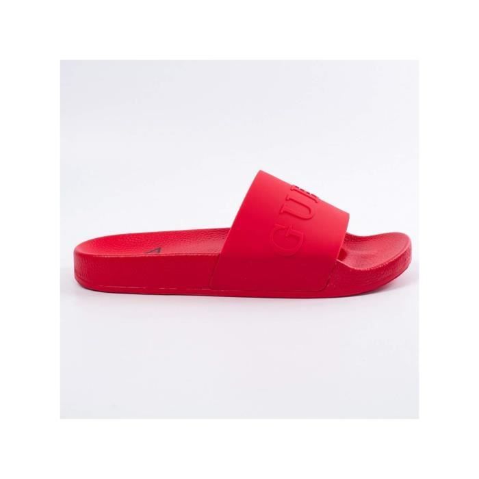 Claquette Guess Homme slide Rouge Caoutchouc Rouge
