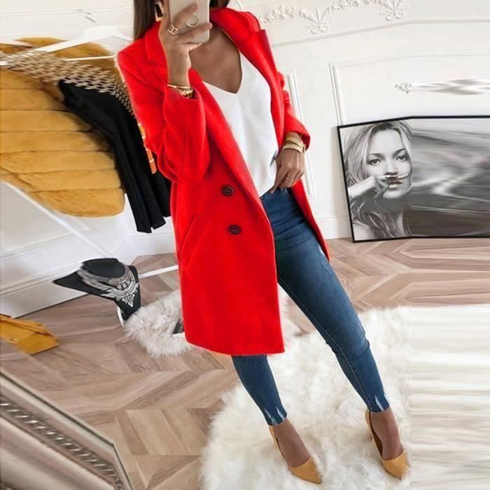 Long manteau rouge femme top