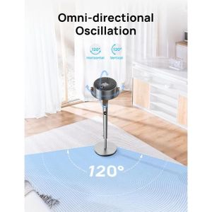 Ventilateur Sur Pied AirosEco Silencieux - Télécommande - 6 Vitesses - Hauteur Réglable 135 Cm - Neuf