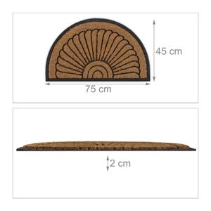 Paillasson Demi-Rond Fibre De Coco - Antidérapant, Intérieur/Extérieur