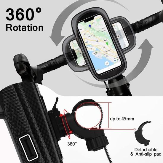 Sacoche étanche Zyxformis Pour Vélo – Support Téléphone Tactile Et Anti-pluie – Jusqu'à 7 Pouces