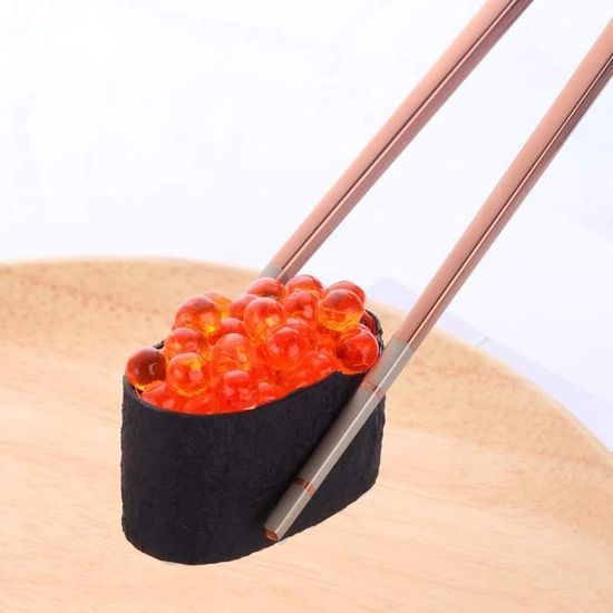 Ensemble de baguettes japonaises en acier inoxydable avec baguettes dorées rose