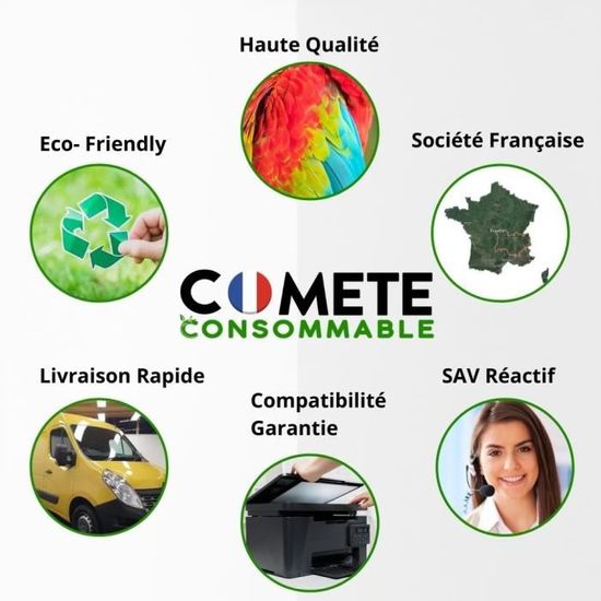 Cartouche d'encre Comete Consommable COMETE - 2500XL - 4 Cartouches  d'encre Compatibles Canon 2500/2500XL - Marque française