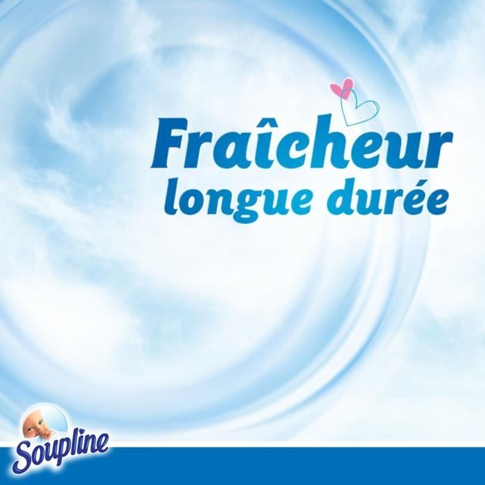 SOUPLINE - Adoucissant Linge Soupline Concentré Grand Air - Fraîcheur 14  Jours - Testé Dermatologiquement - 3 x 1300 ml (168 Lavages) : :  Epicerie