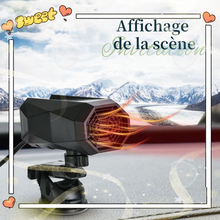 Chauffage Voiture 12V 150W, 2 En 1 Chauffage Voiture Allume Cigare