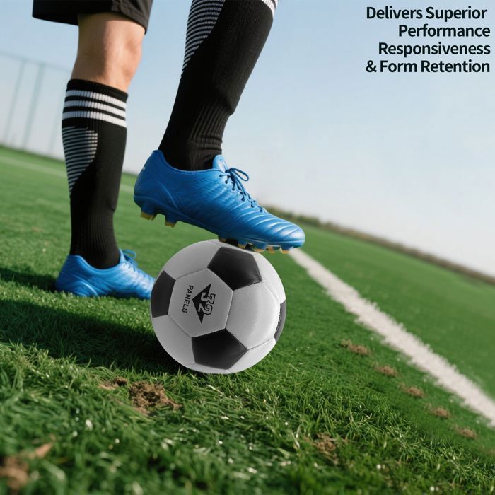 Rehomy Ballon de Football Taille 3/4/5 pour entraînement d'équipe, entraînement intérieur et extérieur, pour Enfants et Adultes(Taille 5, Noir + Blanc