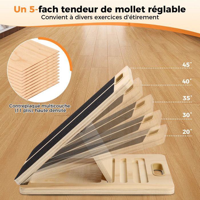 Slant Board Planche Inclinée Portable En Bois Pour étirement Des
