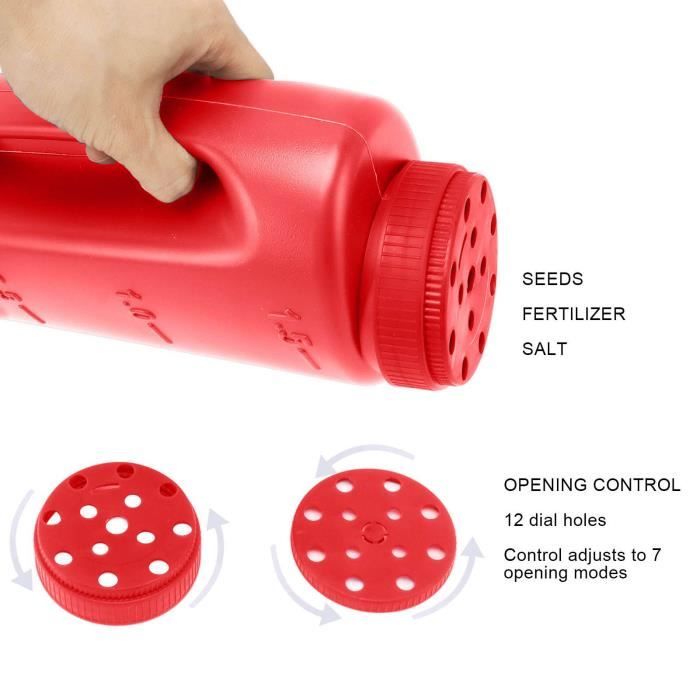 Epandeur d'engrais portatif Semence gazon Spreader pour Graines à gazon sel  dég (Rouge) - ATYHAO