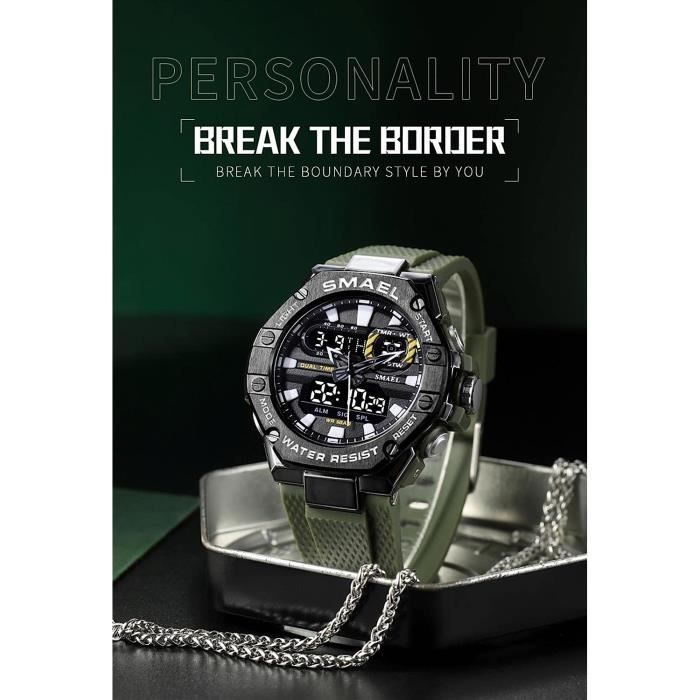 Montre Sport Homme Digitale Etanche 5 Bar Avec Chronographe Alarme