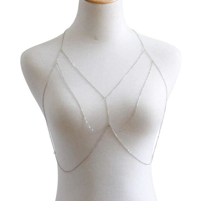 Collier Chaîne Corporelle Yamobi Or - Double Chaîne De Taille Avec Strass - Bijou D'été élégant Pour Femmes Et Filles